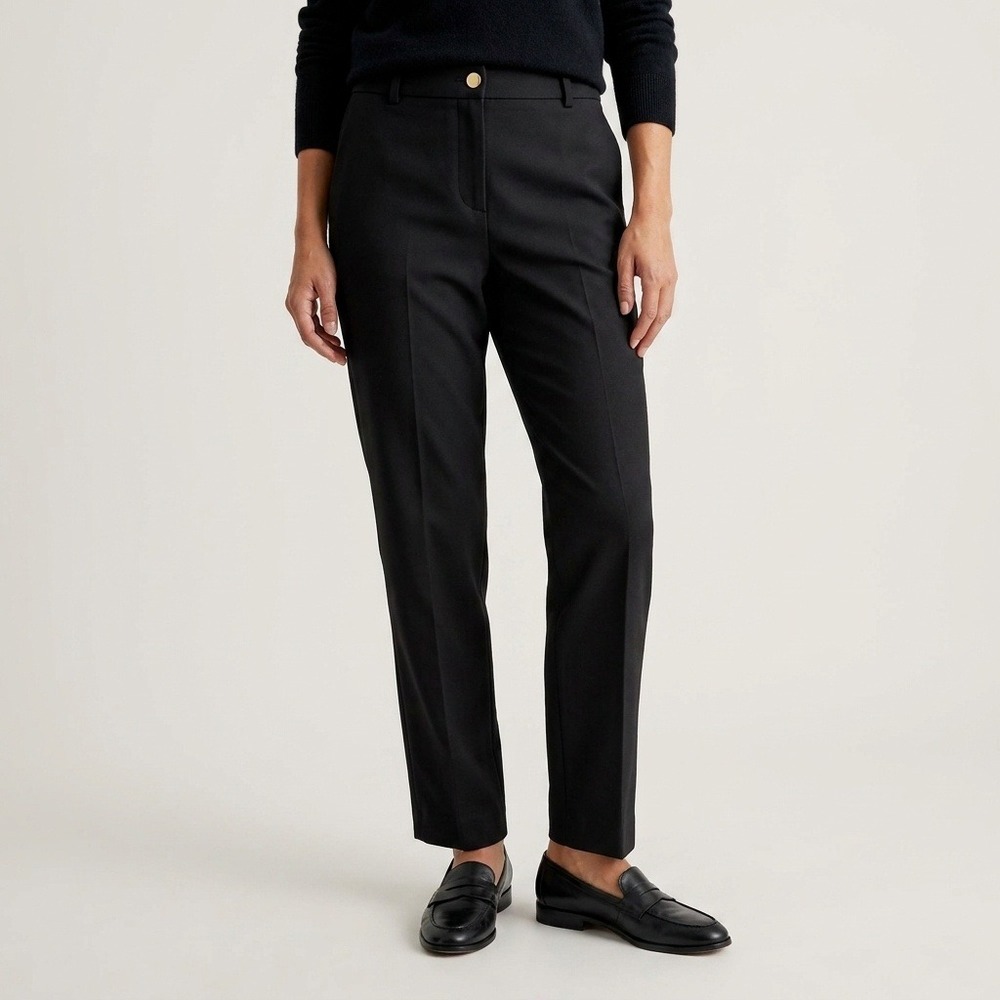 Club Monaco Borrem Pant Soot‎ Black Wool Blend Tapered Ankle Dress Pants Size 0